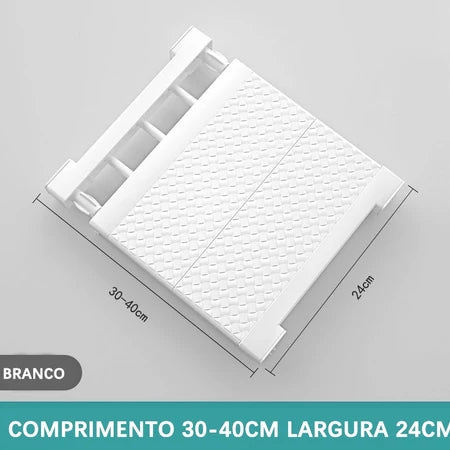 Prateleira Organizadora Ajustável para Armário | Space-Saving Cozinha e Roupeiro – Lumia