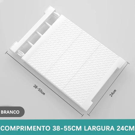 Prateleira Organizadora Ajustável para Armário | Space-Saving Cozinha e Roupeiro – Lumia