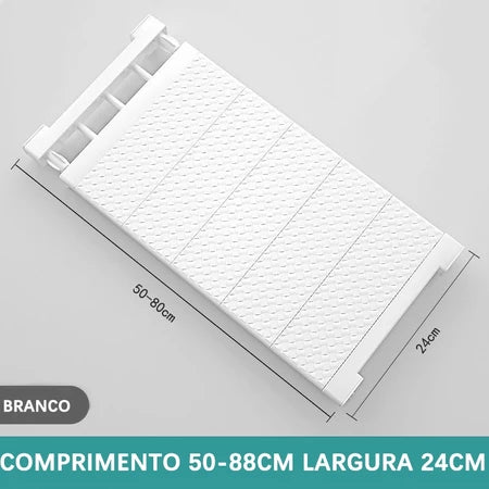 Prateleira Organizadora Ajustável para Armário | Space-Saving Cozinha e Roupeiro – Lumia