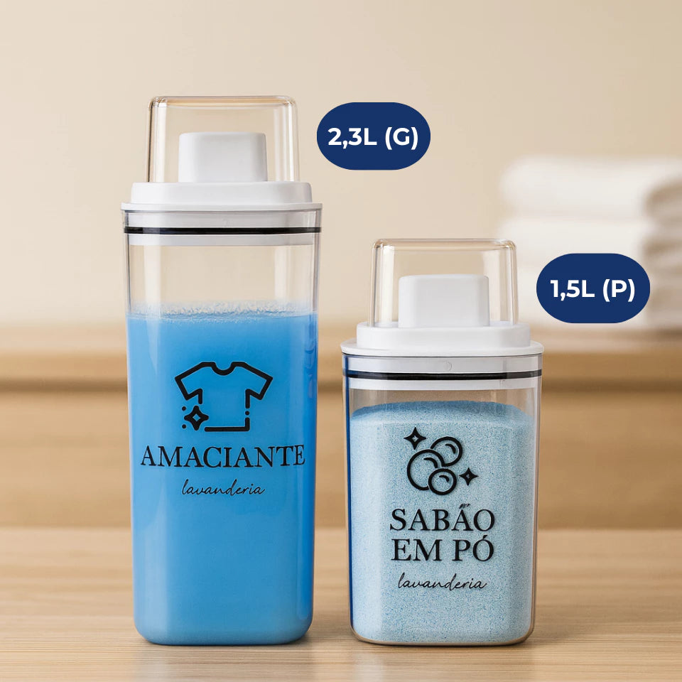 Dispenser para Lavanderia com Tampa Medidora | 1,5L ou 2,3L – Lumia