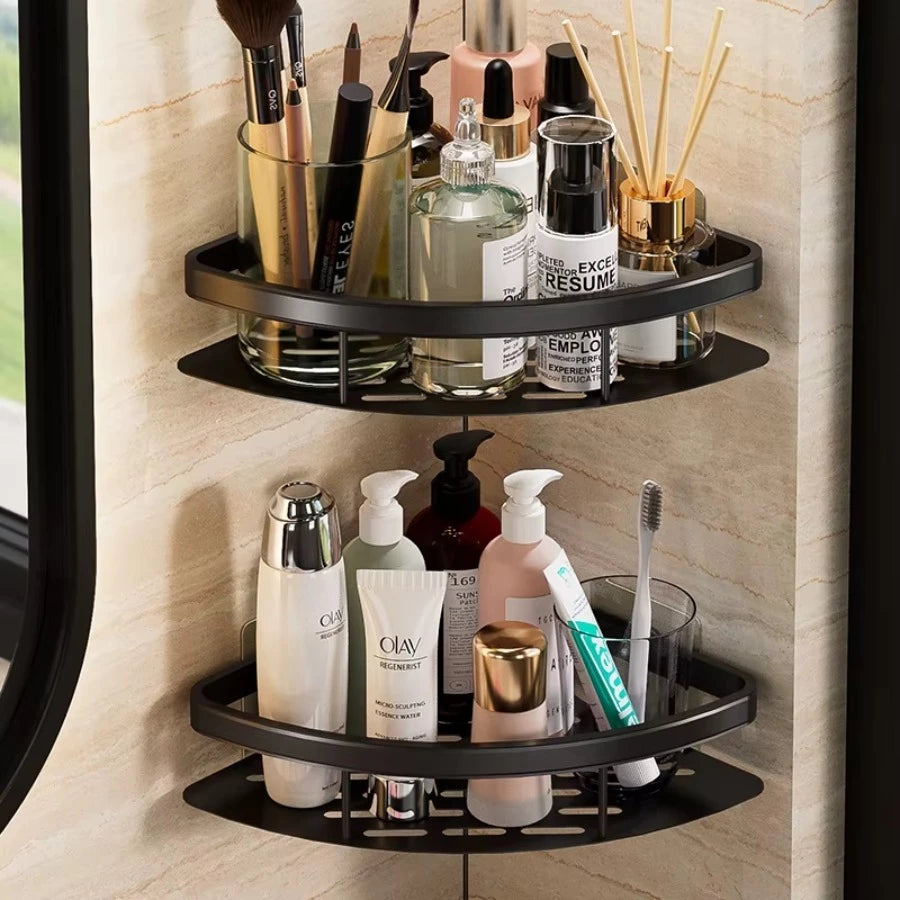 Kit Prateleira Porta Shampoo com Adesivo | Suporte de Canto e Reto para Banheiro – Lumia