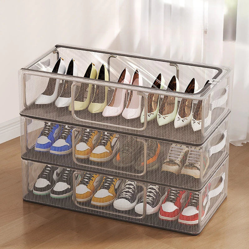 Caixa Organizadora para Tênis e Sapatos Empilhável com Tampa Flip – Lumia