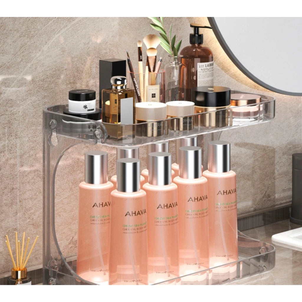 Organizador de Bancada 2 Andares em Acrílico Luxo | Multiuso Banheiro e Cozinha – Lumia