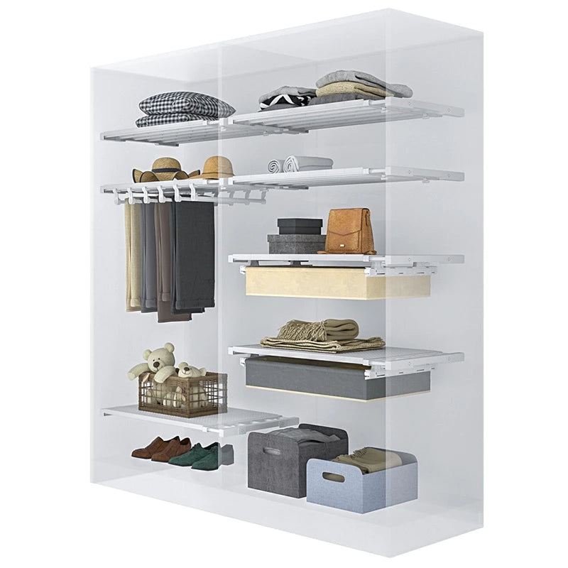 Prateleira Organizadora Ajustável para Armário | Space-Saving Cozinha e Roupeiro – Lumia