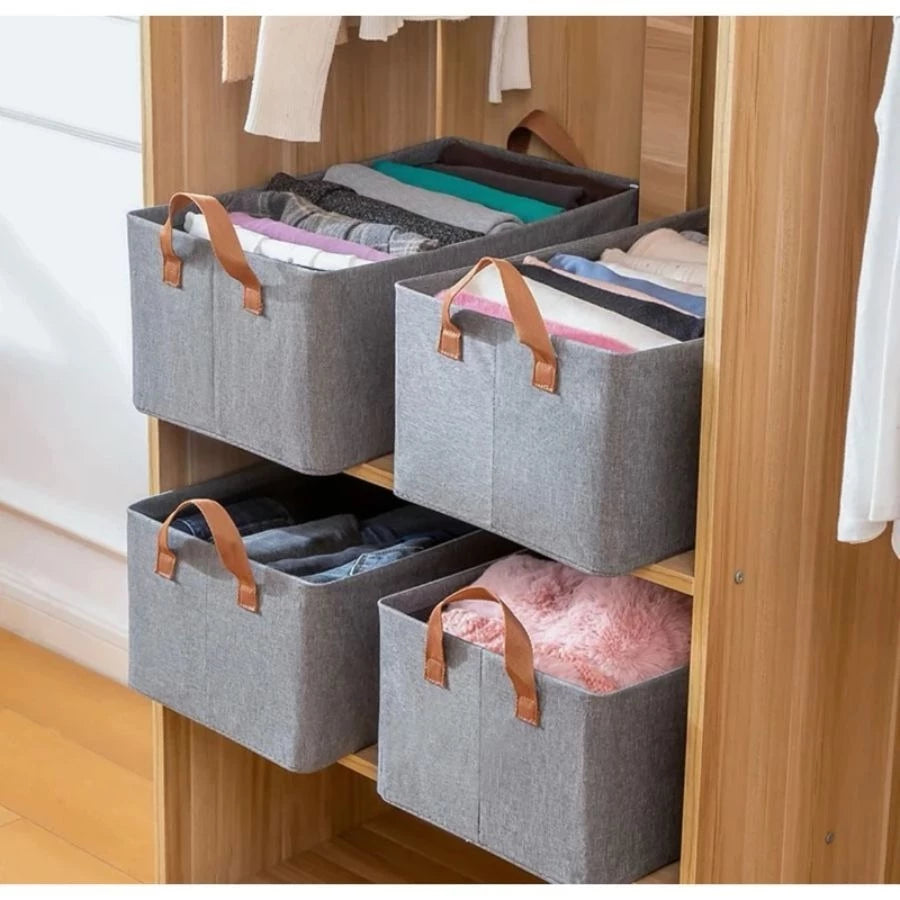 Kit 5 Organizadores de Roupas com Divisórias | Caixa de Armazenamento Dobrável – Lumia