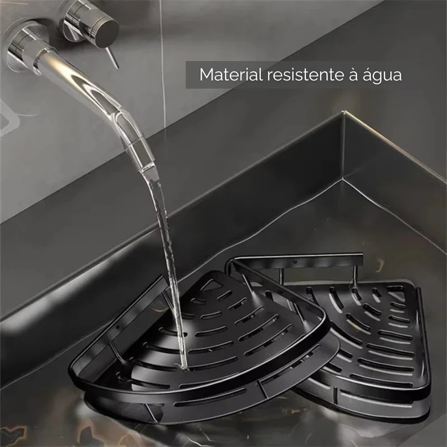 Kit Prateleira Porta Shampoo com Adesivo | Suporte de Canto e Reto para Banheiro – Lumia
