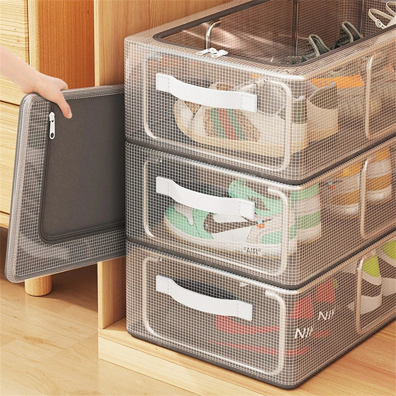 Caixa Organizadora para Tênis e Sapatos Empilhável com Tampa Flip – Lumia