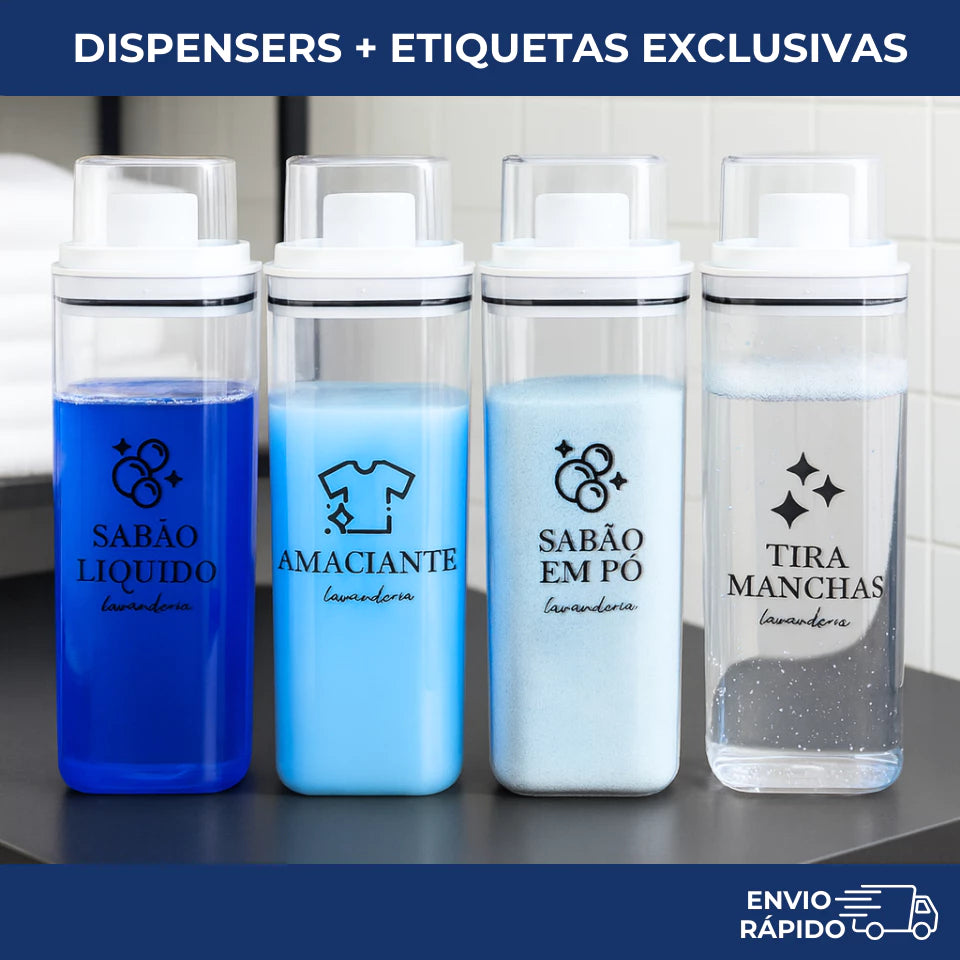 Dispenser para Lavanderia com Tampa Medidora | 1,5L ou 2,3L – Lumia