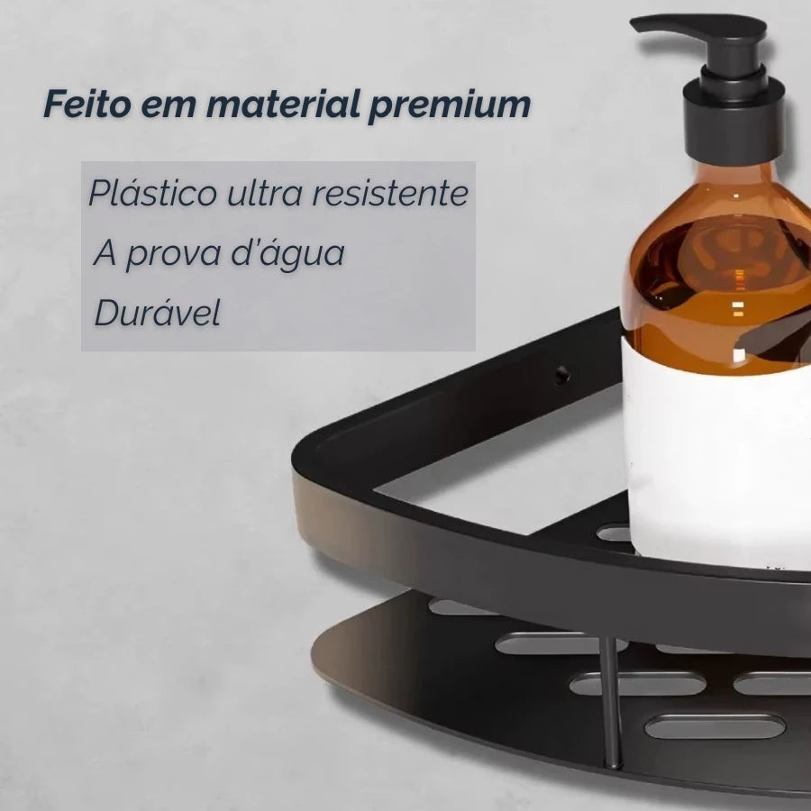 Kit Prateleira Porta Shampoo com Adesivo | Suporte de Canto e Reto para Banheiro – Lumia