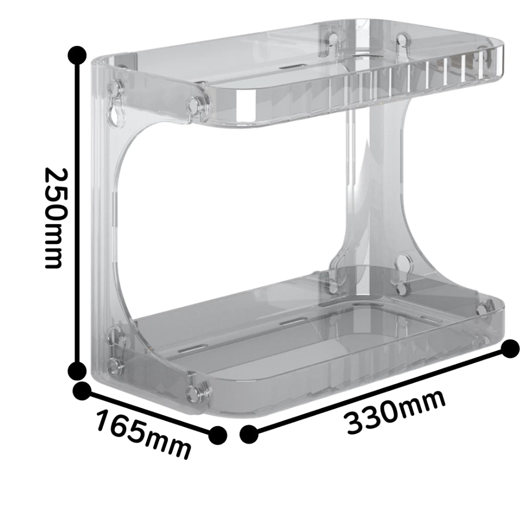 Organizador de Bancada 2 Andares em Acrílico Luxo | Multiuso Banheiro e Cozinha – Lumia