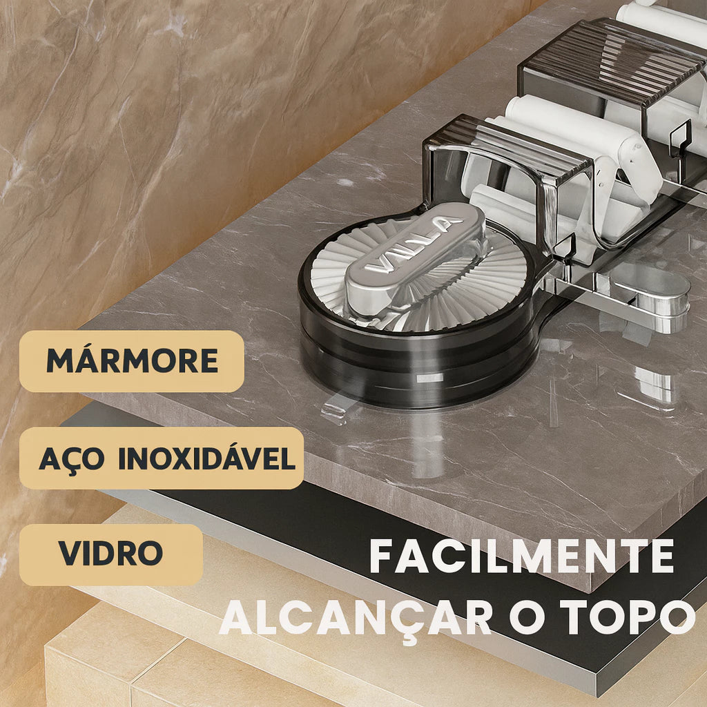 Suporte Porta Vassoura com Ventosa a Vácuo | Organizador de Parede sem Furar – Lumia