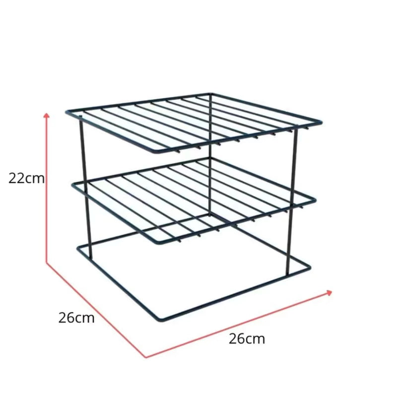 Suporte para Pratos Organizador de Armário 2 Andares em Aço | Cozinha – Lumia