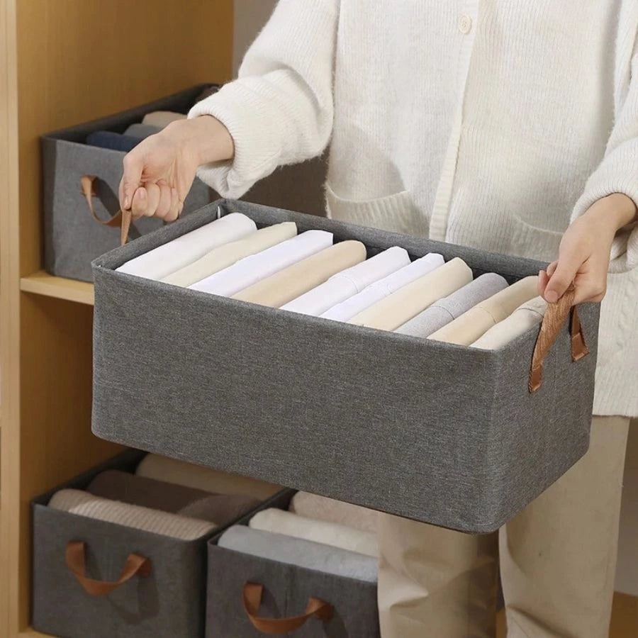 Kit 5 Organizadores de Roupas com Divisórias | Caixa de Armazenamento Dobrável – Lumia