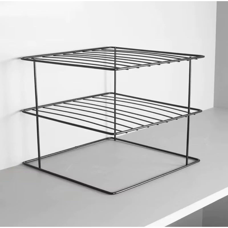 Suporte para Pratos Organizador de Armário 2 Andares em Aço | Cozinha – Lumia