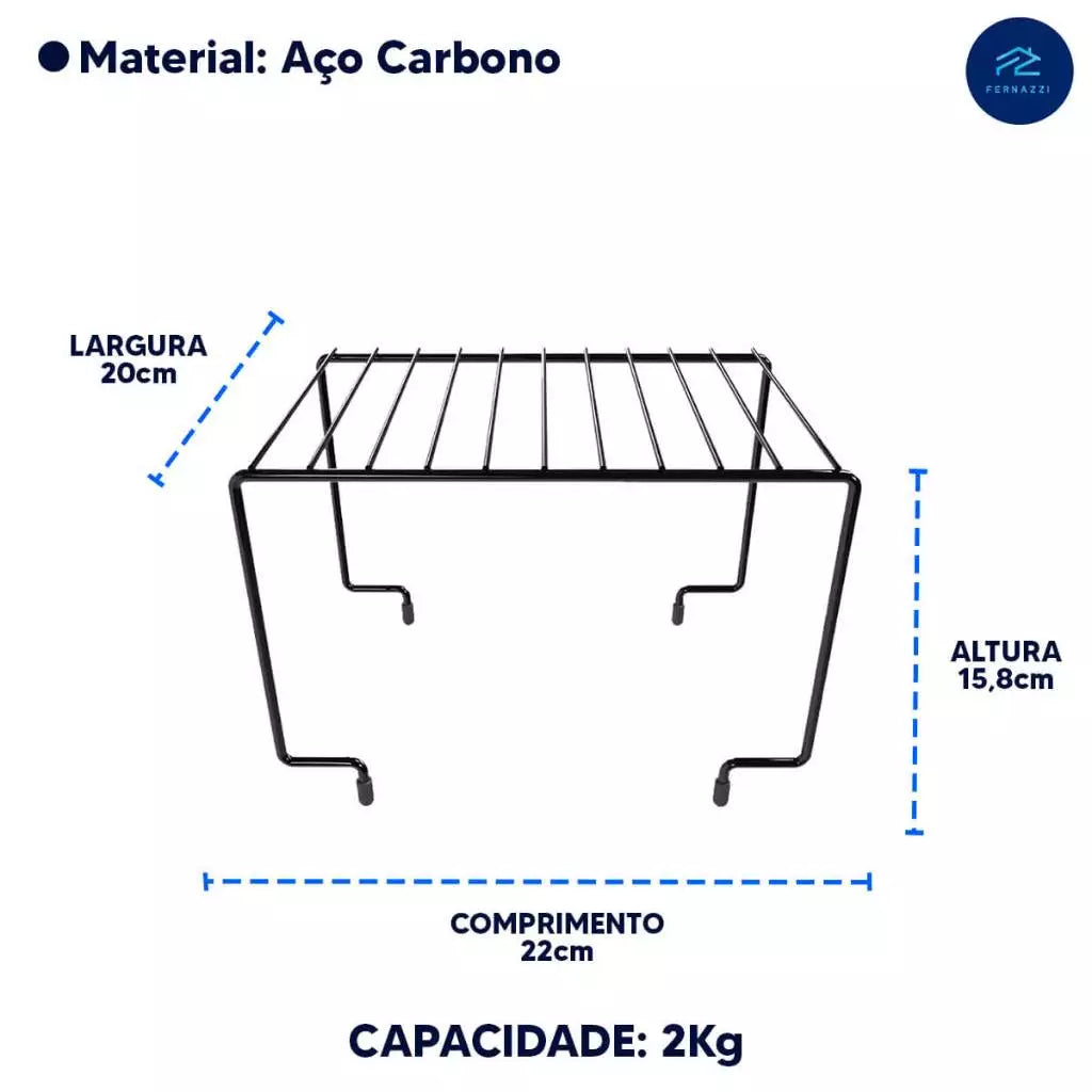 Kit Organizador de Armário Empilhável em Aço | Prateleira Organizadora de Cozinha – Lumia