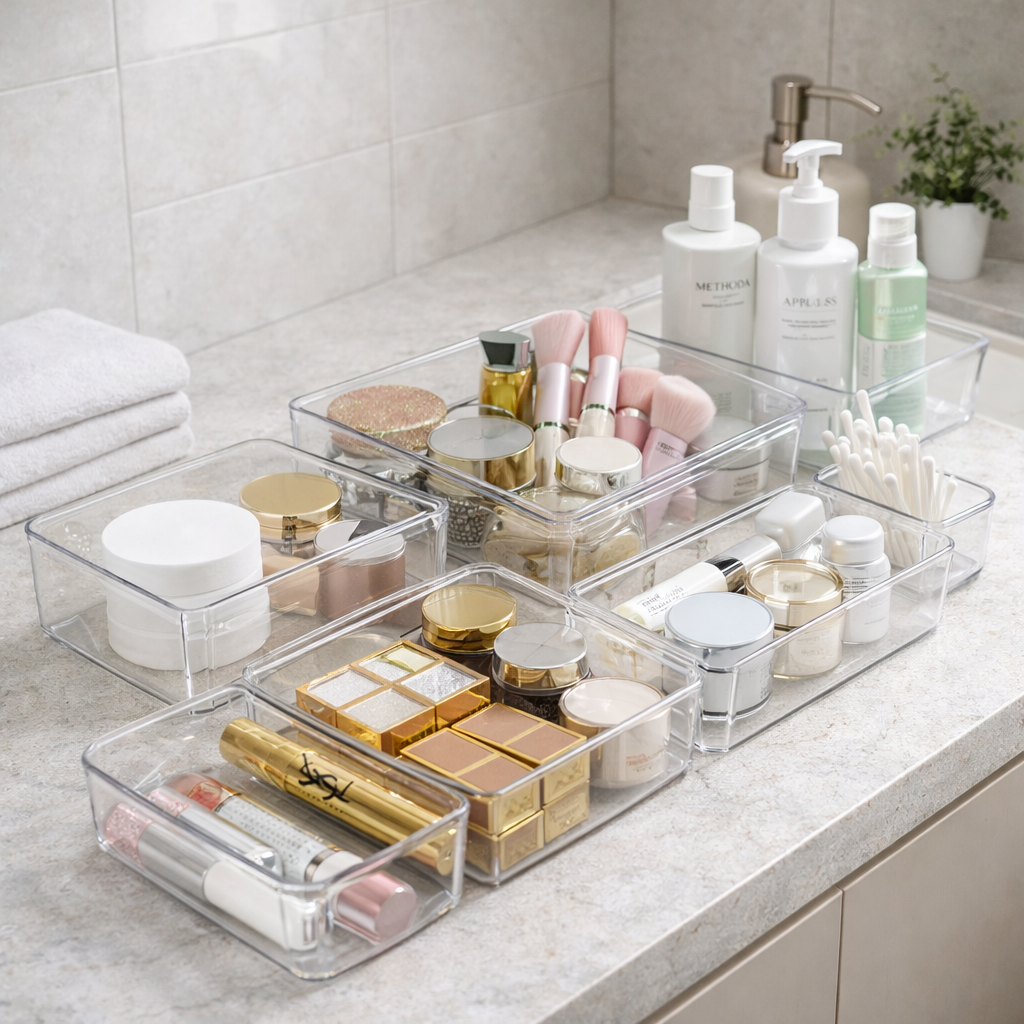 Kit Organizadores de Gaveta em Acrílico Modular | 7 ou 14 Peças Multiuso – Lumia